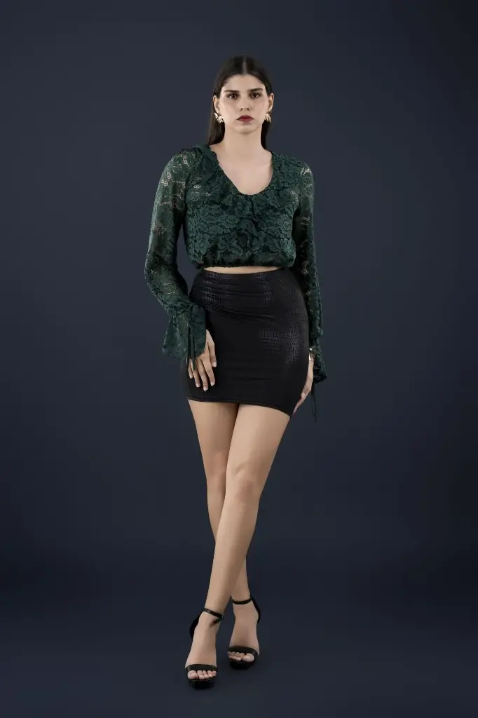 Green Lace Top