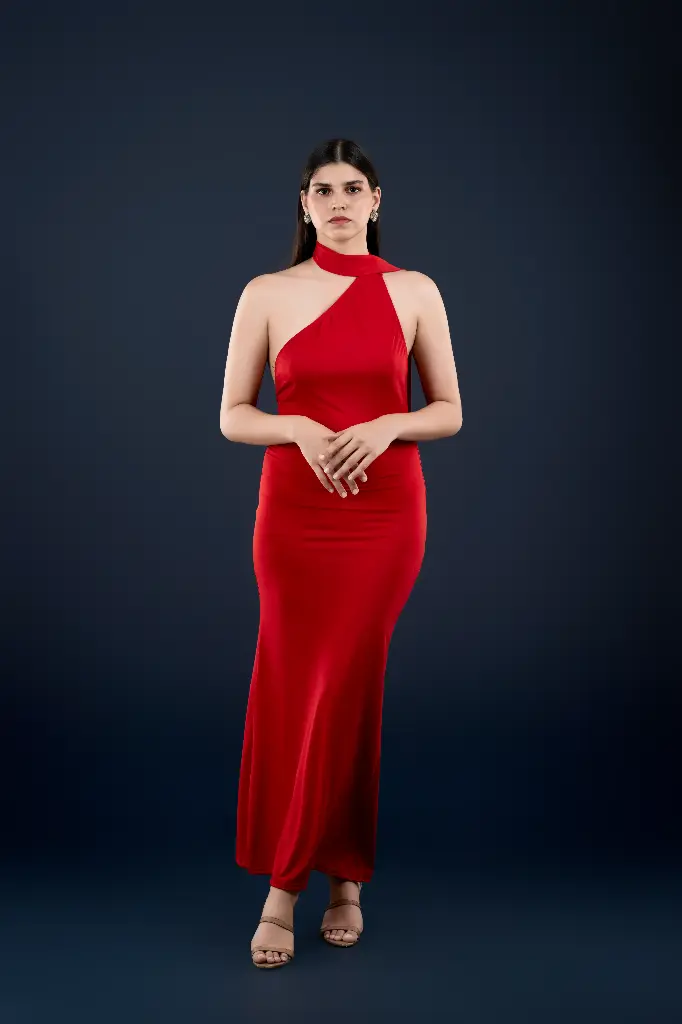 Scarlet Elegance Dress