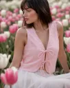Baby Pink Tie Front